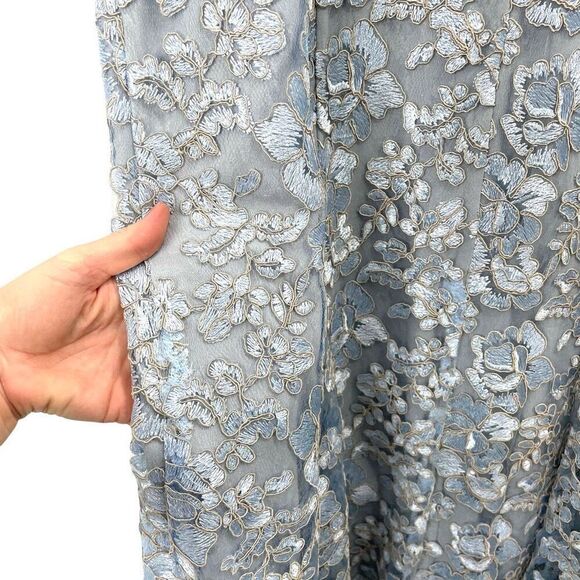 NEW Alex Evenings Embroidered Tulle Lace Fit & Flare Illusion Neckline gown maxi - Picture 6 of 11